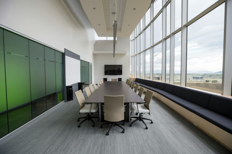 Elegant boardroom ready for presentations